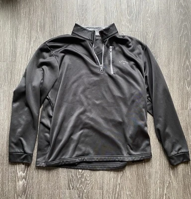 Suéter de golf grande CALLAWAY para hombre suéter negro 1/4 cremallera manga larga golf Foto 1 de 3