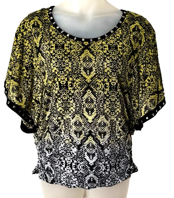 NEW/NWOT Womens JM COLLECTION Semi Sheer Lined EMBELLISHED Blouse Top 1X - Image 1 of 2