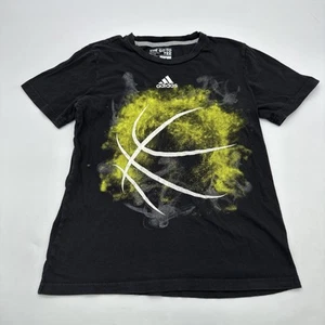Adidas T-Shirt Youth Boy Medium Graphic Print Basketball Black ..#26724 - Picture 1 of 7