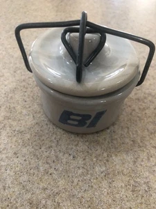 Tarro azul Braniff International Airways Airlines vintage Kaukauna Klub Crock 2 oz - Imagen 1 de 4