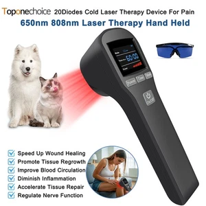 Terapia laser a freddo portatile 808nm 650nm LLLT terapia del dolore per uomo e animale - Foto 1 di 14