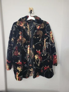 De colección Donnybrook Negro Vaquero Rodeo Imitación Piel Chaqueta Abrigo - Imagen 1 de 18
