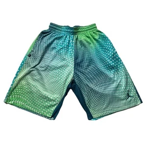 Nike Air Jordan Basketball Shorts Boys Youth Medium 10-12 Multicolor Green Blue - Picture 1 of 9