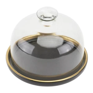  Cake Plate with Cover Dome Glass Covers Containers Dessert Tray Lid - Picture 1 of 12