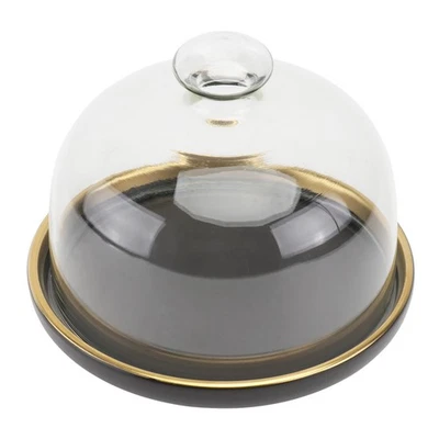  Cake Plate with Cover Dome Glass Covers Containers Dessert Tray Lid - Image 1 of 4