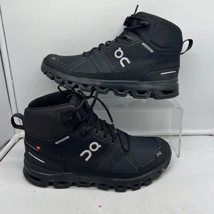 On Cloud Boots Womens 9.5 Cloudrock Waterproof Black Missiongrip Hiking Shoes - Picture 1 of 9