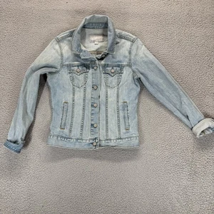 Old Navy Jeansjacke Damen M Trucker Mid Wash Langarm Knopfleiste - Bild 1 von 8