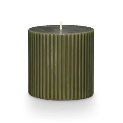 NEW Illume Balsam and Cedar Ribbed Pillar Candle - Holiday Gifts - Image 1 of 4