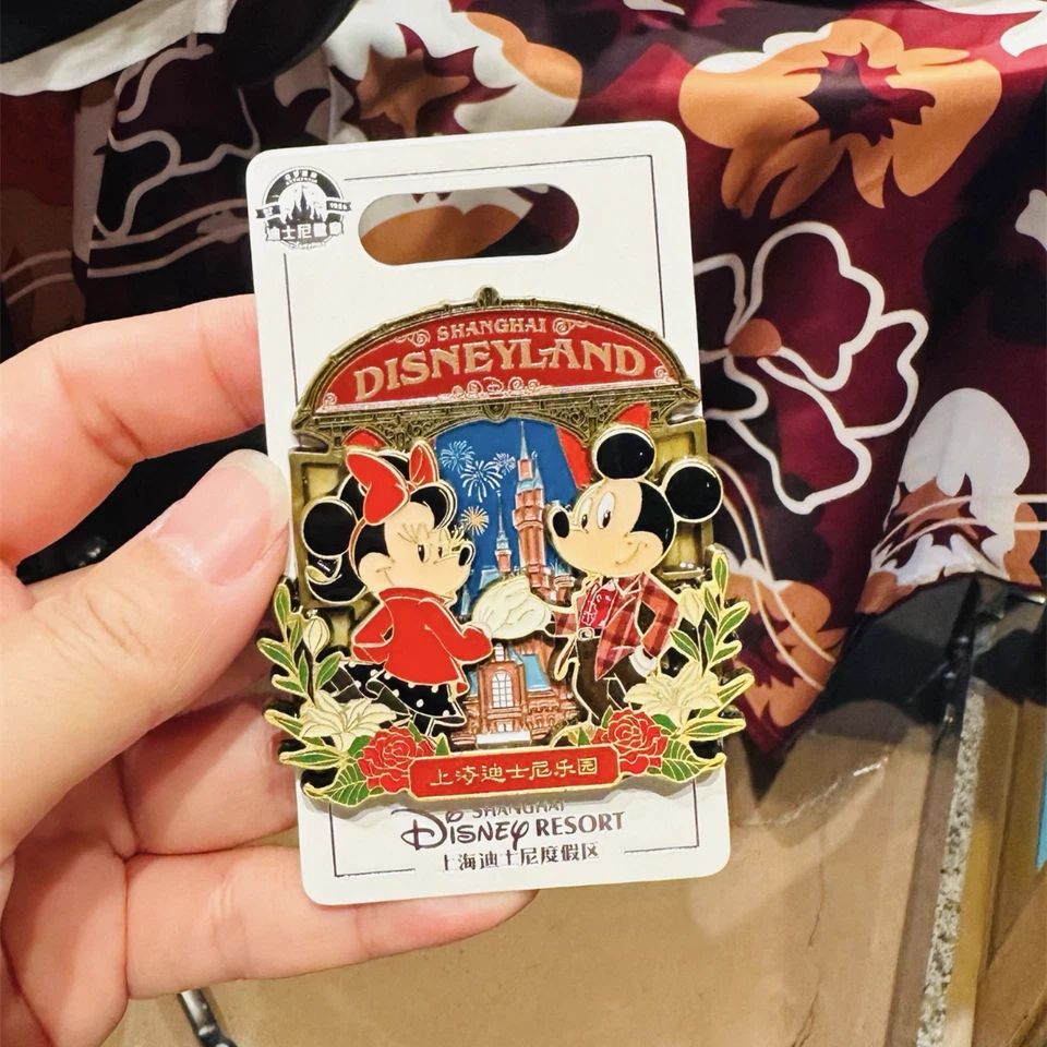Disney authentic pin 2025 mickey minnie mouse modern disneyland shanghai  - Image 1 of 1