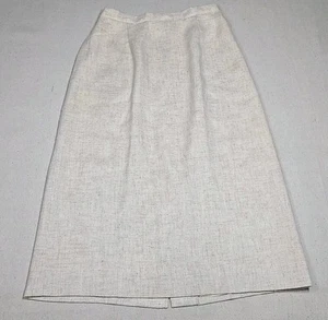 Chandler Skirt Womens 8 Vintage Linen Lined Pockets High Waisted Midi Pleated - Picture 1 of 22