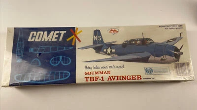 NEW SEAL 💥Comet 3403 Grumman TBF-1 Avenger Kit 20" WS  Rubber Powered Balsa - Image 1 of 4