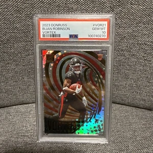 2023 Donruss Bijan Robinson Vortex Cosmic Rookie RC VOR-21 PSA 10 Falcons - Picture 1 of 4