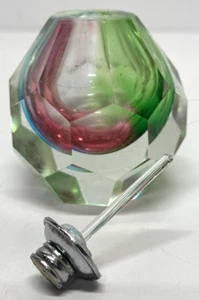 Vintage Heavy Cut Glass Perfume Bottle iridescent With Glass Stick Stopper - Picture 1 of 12