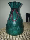 Hand Blown Studio Art Glass Vase Green