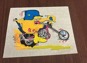 Vintage "CHOPPER" BÜGELTRANSFER FÜR T SHIRT -70er Jahre- DAY GLOW - Bild 1 von 6