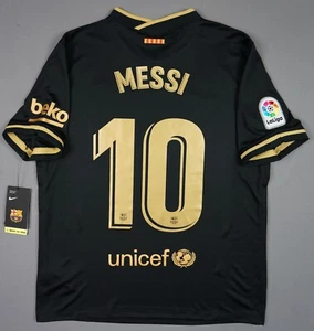 LEO MESSI FC BARCELONA 2020-2021 AWAY JERSEY BLACK ORIGINAL L NEW BNWT CD4231011 - Picture 1 of 13