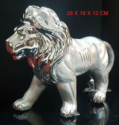 Estatua real corona de cerámica brillante león de pie adorno Leonardo decoración del Reino Unido Foto 1 de 3