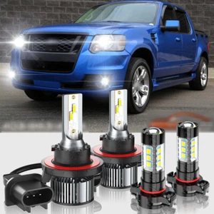 LED Headlight Fog Light Bulbs for Ford Explorer Sport Trac Adrenalin 2008-2010 - Picture 1 of 22