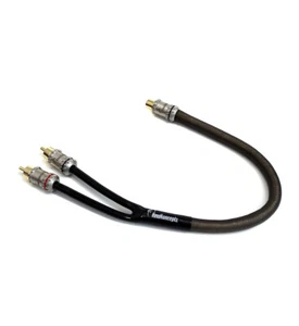 KnuKonceptz Krystal Twisted Pair 1 Female to 2 Male Y Adapter RCA Cable Splitter - Picture 1 of 2