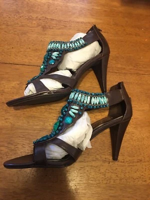 "Sandalia con cuentas Ann Marino 4"" tacones altos talla 9,5" Foto 1 de 4