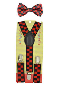 CUTE Baby Toddler Kids Children Polka dot Y-Back Elastic Suspender & Bow Tie 