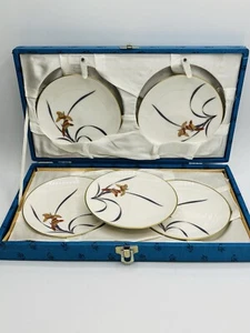 Vintage set of 5 Japanese porcelain 5 inch dessert plates in original box - Picture 1 of 13