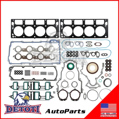 Fits 07-16 GMC Chevrolet 6.0L Cadillac 6.2L OHV Full Gasket Set VIN K G B 2 - Image 1 of 4