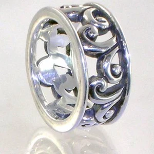 BALI_OPEN FILIGREE SWIRL BAND RING 925 STERLING SILVER__SIZE-6 - Picture 1 of 7