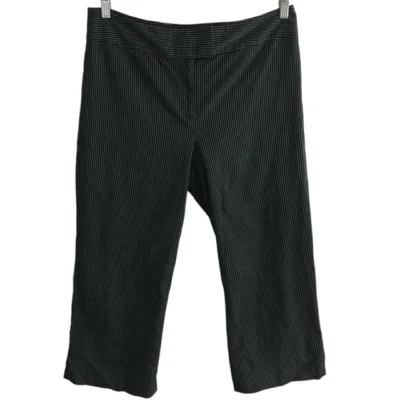 Apostrophe Women's Size 10 Chopped Capri Pants Stretch Striped Black - Image 1 of 4