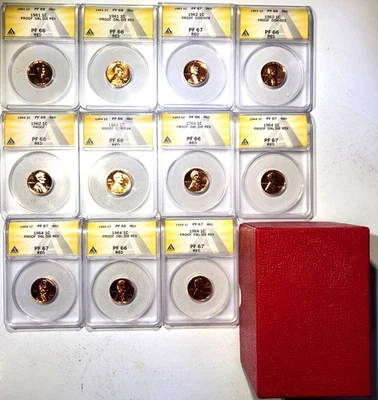 Lincoln Memorial Cents 11-Coin Proof Set - ANACS - Mostly DDOs and DDRs - Image 1 of 3