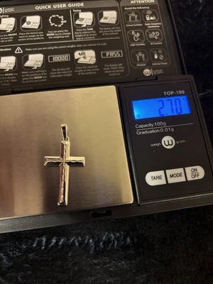 Collar Colgante Crucifijo Cruz Jesús Pieza Plata de Ley 925 Sólida Real para Hombre Foto 1 de 2