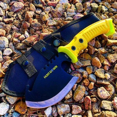 Hacha de caza de 10,5" con mango de goma amarillo Foto 1 de 3