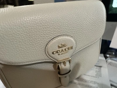 Bandolera Coach Amelia Saddle Bag en cuero/dorado/tiza CP107 NUEVA CON ETIQUETAS Foto 1 de 4