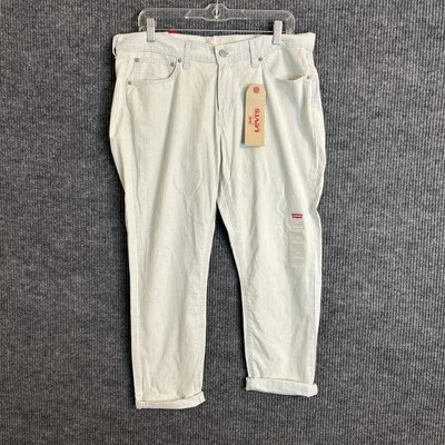 Pantalones Levi's para mujer Boyfriend talla 32 ferrocarril rayas recortados tiro medio nuevos Foto 1 de 4