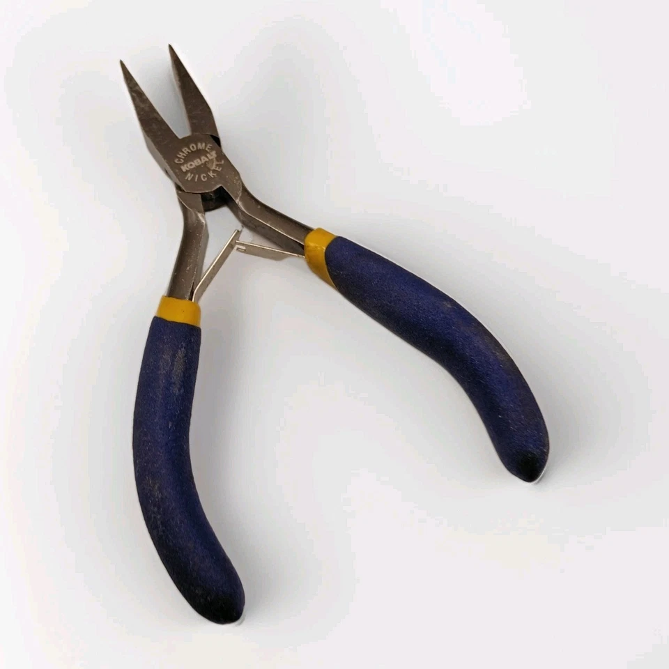 Kobalt 5" Mini Needle Nose Pliers Precision Spring Loaded Blue Grip Chrome... - Image 1 of 3