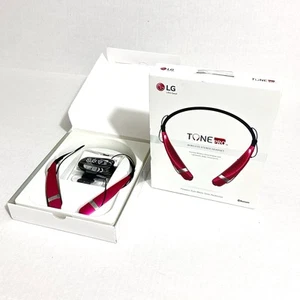 LG HBS-760 Tone Pro GOLD Bluetooth Wireless Stereo HEADSET Pink/Red Headphones - Picture 1 of 8