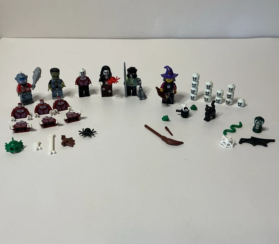 Lego Halloween Minifiguras Lote Vampiro Drácula Bruja Niña Espeluznante Escoba + Foto 1 de 4