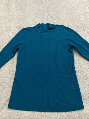 Suéter Pullover Chico's Mujer Manga Larga Cuello Simulado Verde Azulado Talla 1 (US 8) Foto 1 de 4