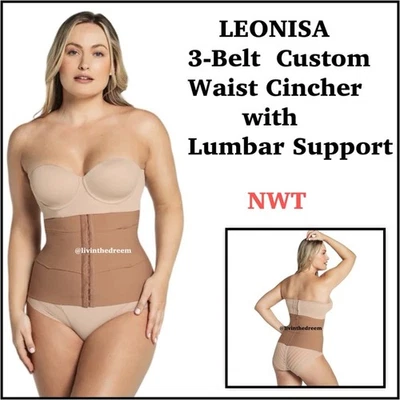 LEONISA 3 带裸色定制腰围钳带腰部支撑尺寸 XS/S MSRP 50 美元 — 第 1/4 张图片