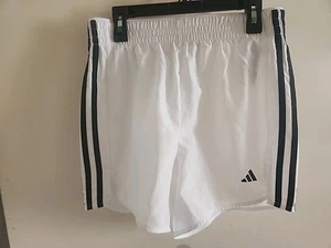Pantalones Cortos Adidas 3 Rayas Tiro Alto Blanco Entrenamiento Aeroready Para Mujer Talla XS - Imagen 1 de 2
