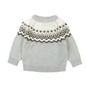 Fub Unisex Boy Girl Pale Sage Merino Wool Fair Isle Sweater size 8 - Picture 1 of 9
