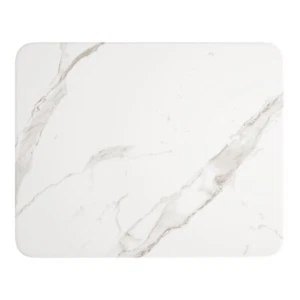 Mesa rectangular para restaurante de 24"" x 30"" con acabado superior laminado de mármol blanco - Imagen 1 de 8