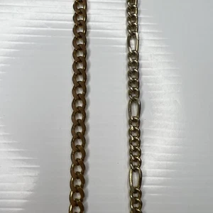 H1 Lot Figaro curb Chain Gold Boho Hippie 70s Mcm Retro bracelets - Picture 1 of 6
