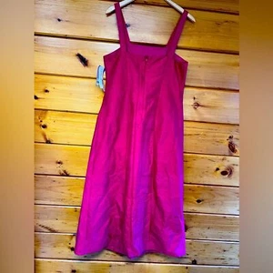 Olian Maternity Silk Fuchsia Lined Gown Sleeveless Midi Formal Church Dress - Picture 1 of 5