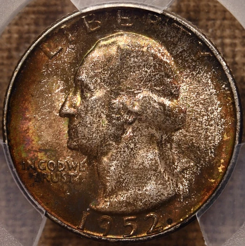 1952-S Wash quarter, PCGS MS67+ CAC, WOW!! Mint Set toning!! DavidKahnRareCoins Cover