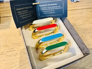Set of 4 Elegant Italian Golden Napkin Rings - Picture 1 of 3