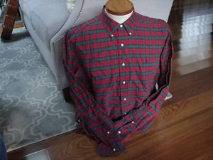 Ralph Lauren Polo Classic Fit Men's Large Red Green Plaid Long Sleeve Shirt - Picture 1 of 6