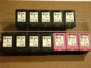 12 OEM Virgin Empty HP ink HP63XL, HP61XL Never Refilled Genuine/Original - Picture 1 of 2