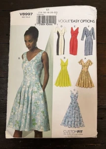 Vogue 8997 Misses Dress Custom Fit Lined Dress Princess Seams Easy Sz 14-22 UC - Picture 1 of 4