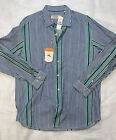 Tommy Bahama Shirt Blue Green Mens Striped Button Down Long Sleeve NWT Size L